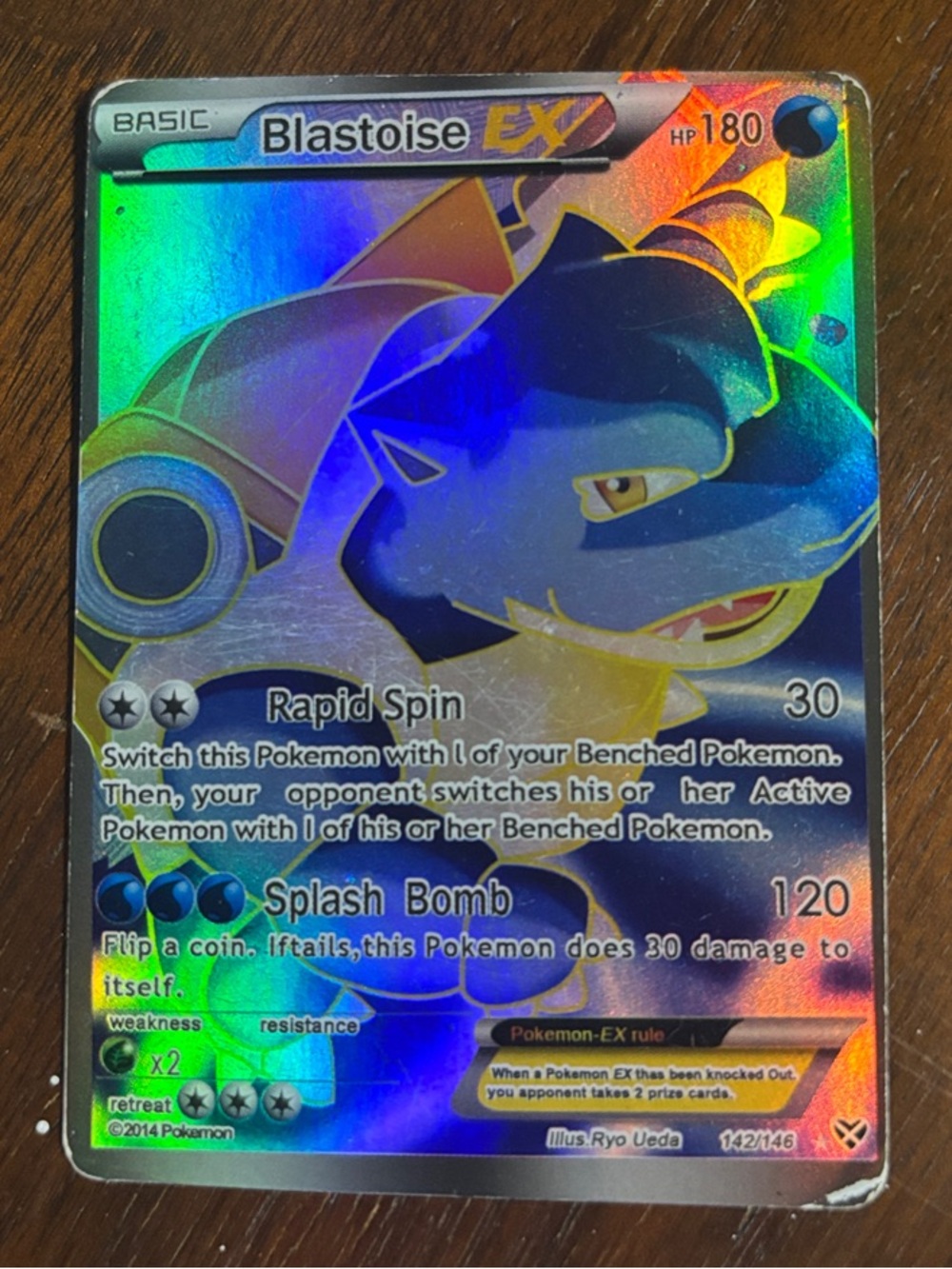 Pokemon XY Base Set Blastoise EX (142 Full Art) Ultra Rare